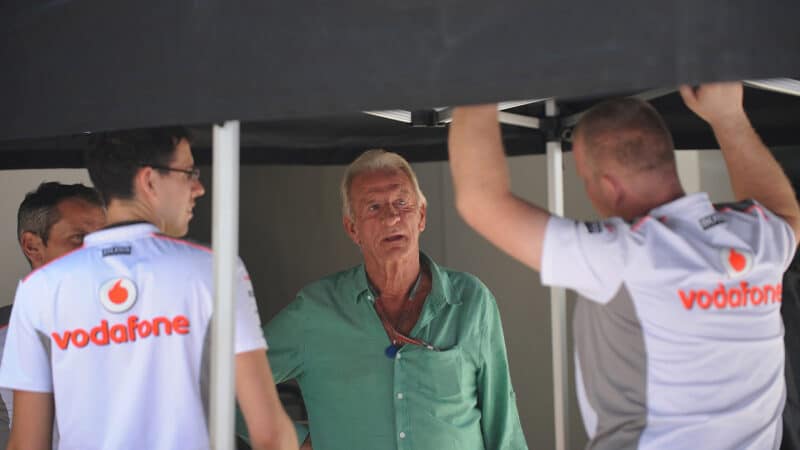John Button talks to McLaren team