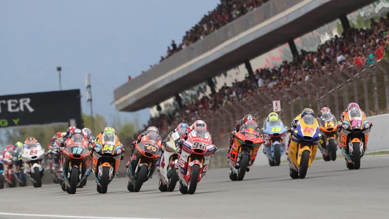 Start of Moto2 race at 2023 Catalan Grand Prix