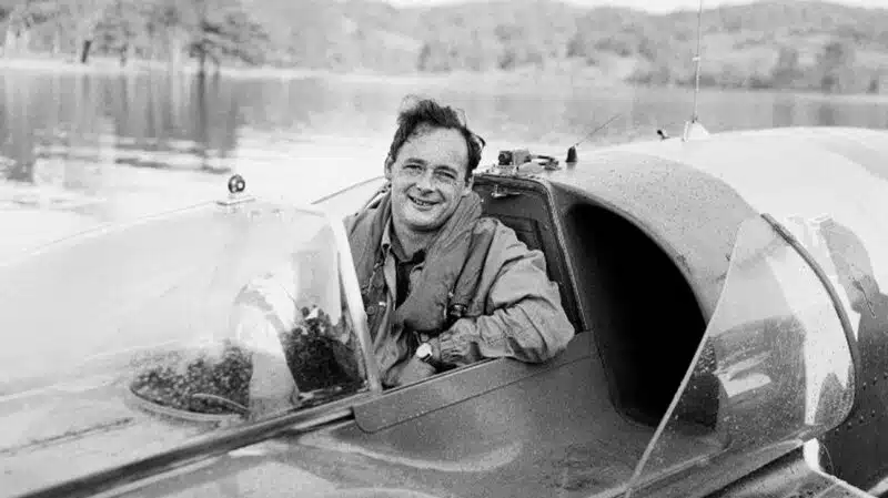 Donald Campbell in Bluebird K7 on Lake Coniston