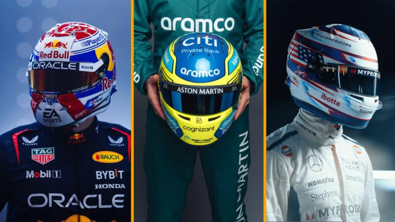 2024 F1 season Fernando Alonso, Logan Sargeant and Max Verstappen