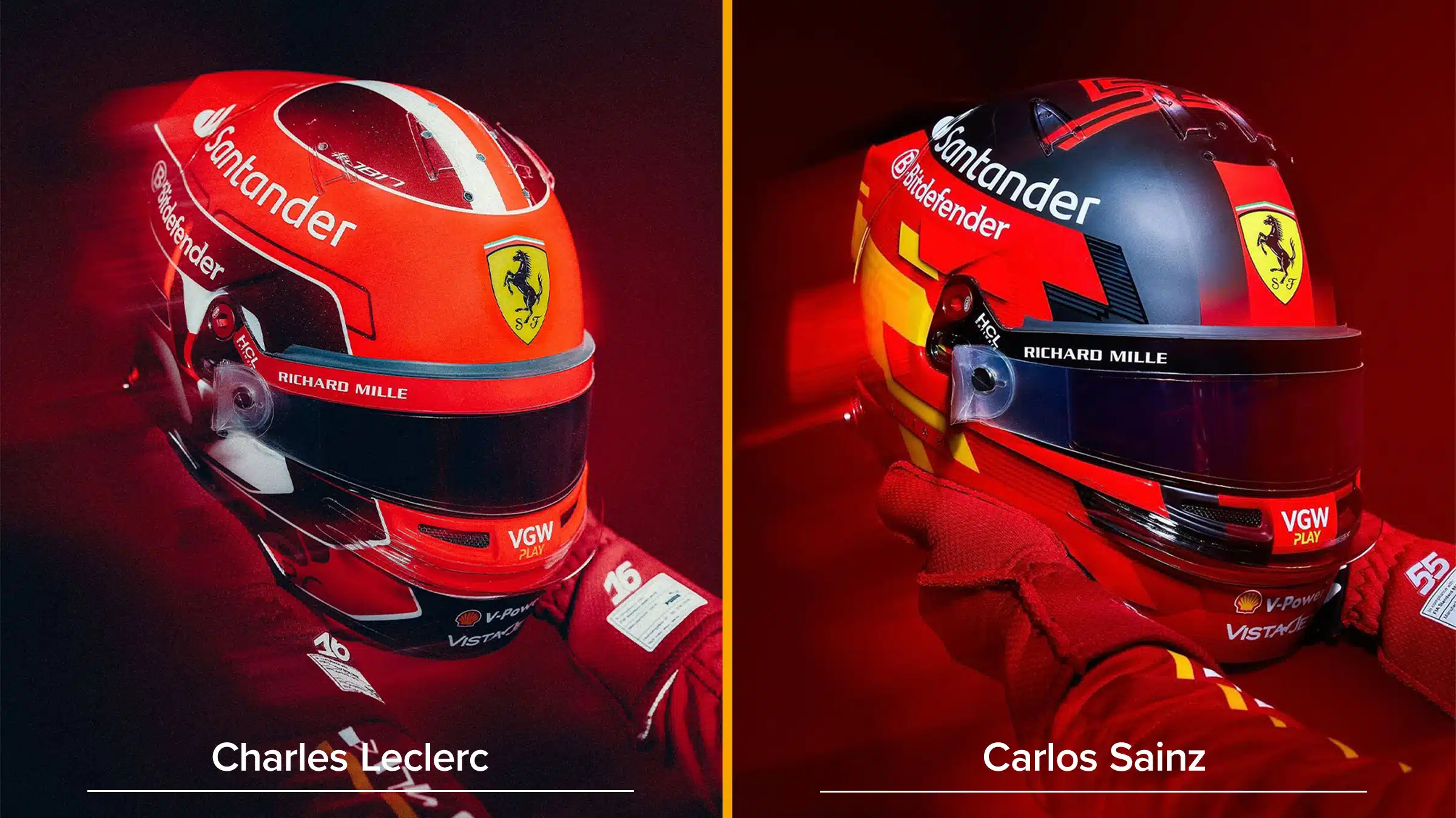 Ferrari 2024 F1 helmet designs