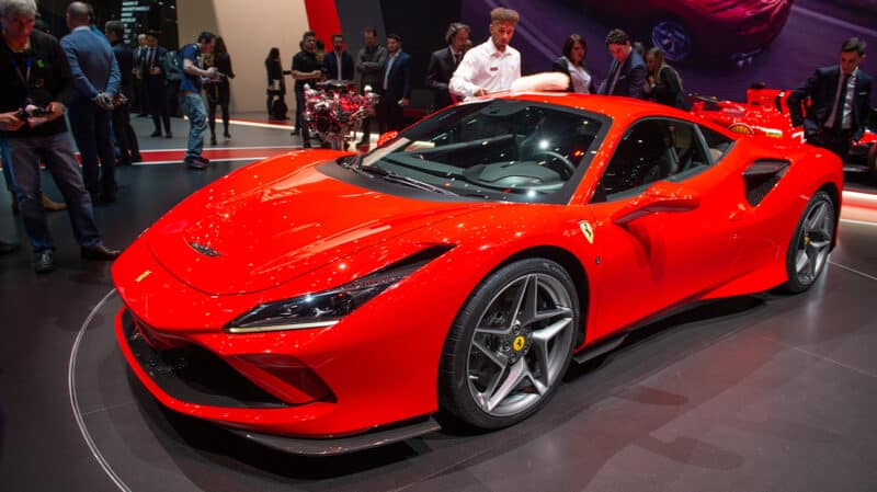 Ferrari F8 Tributo on stand at 2019 Geneva Motor Show