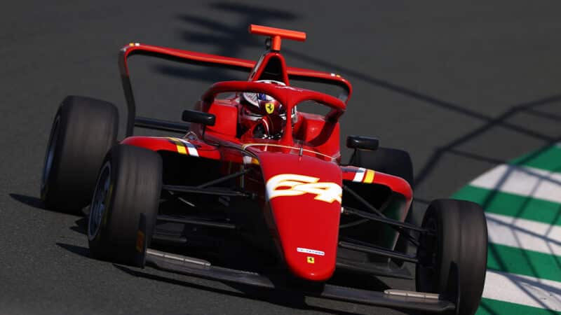 Ferrari sponsored F1 Academy car of Maya Weug in 2024 testing
