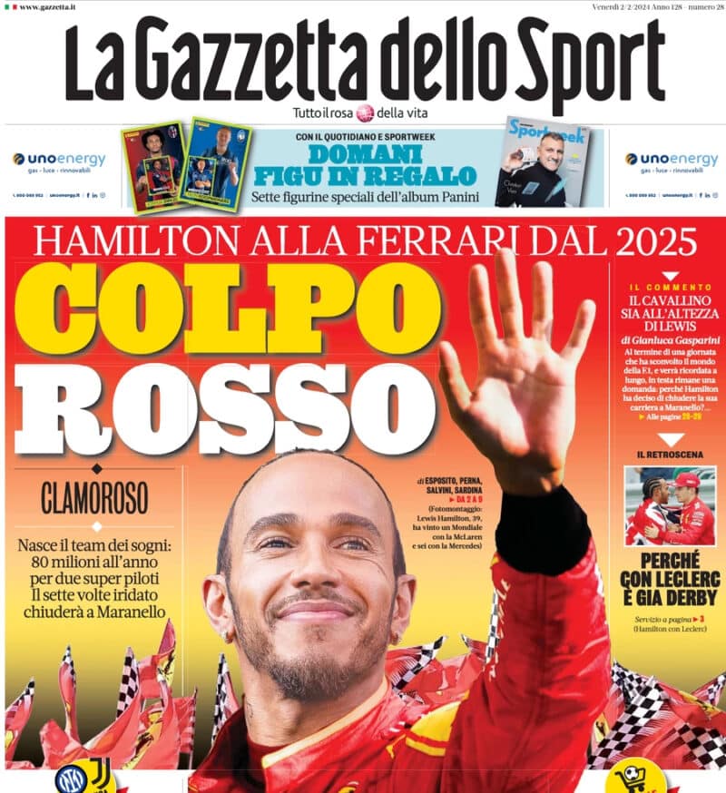 Gazzetta Dello Sport front cover February 2 2024