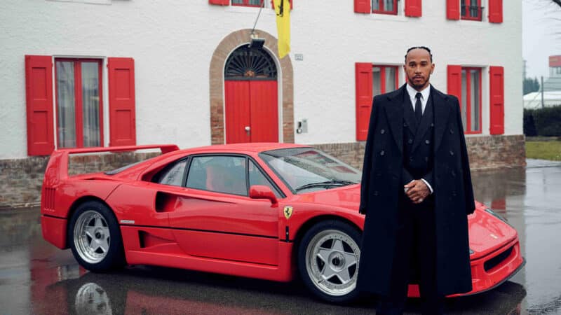 Lewis Hamilton outside Enzo Ferraris House at Maranello