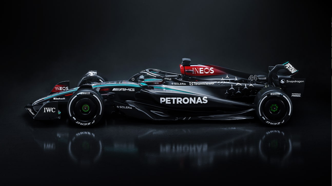 Mercedes W15 side view launch image