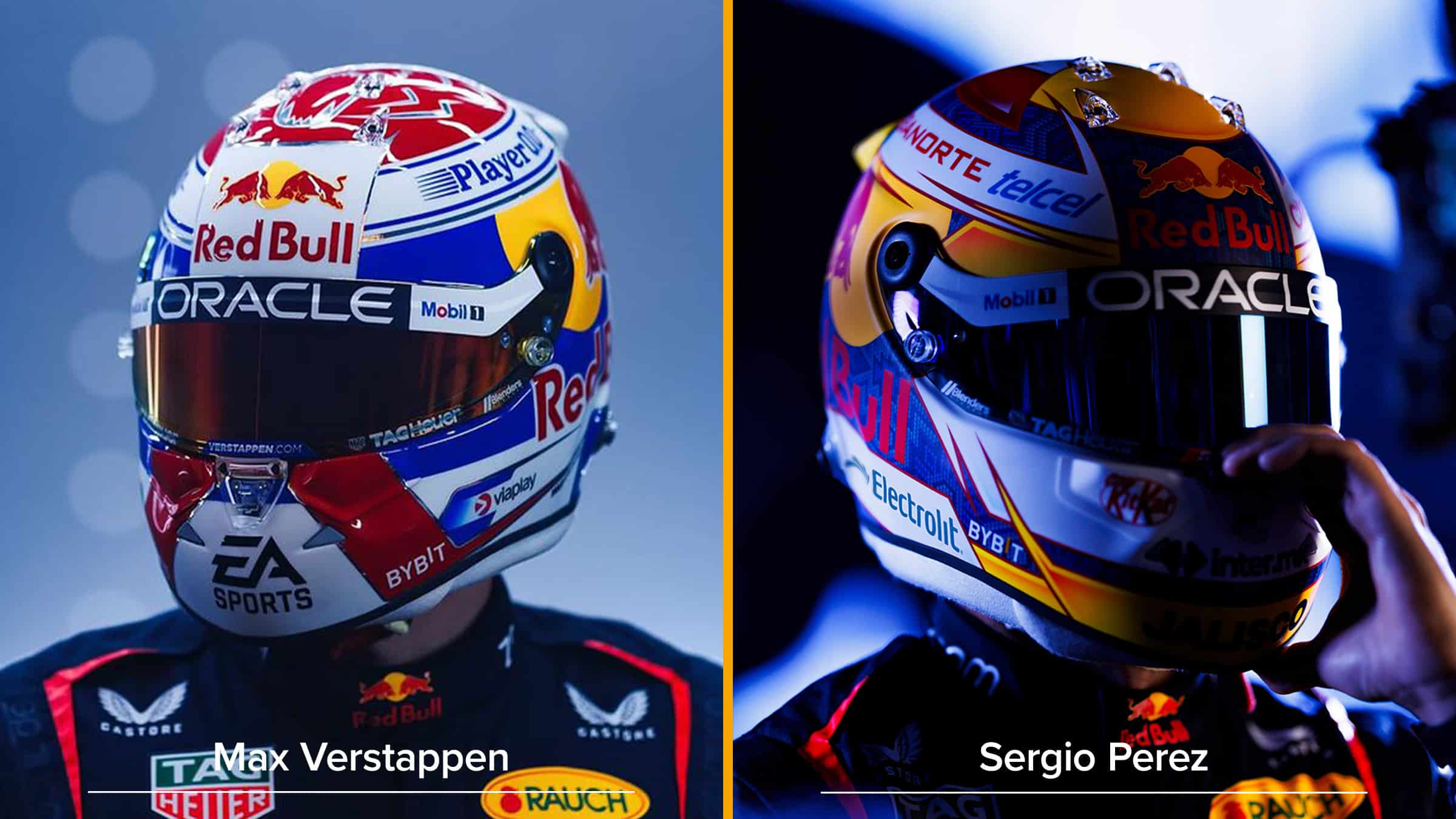 Red Bull F1 helmet designs 2024 f1 season