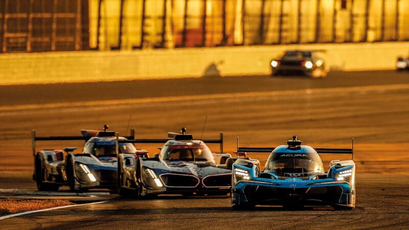 Wayne Taylor Acura No10 leads the BMWs but an electrical fault would end the lead car’s race