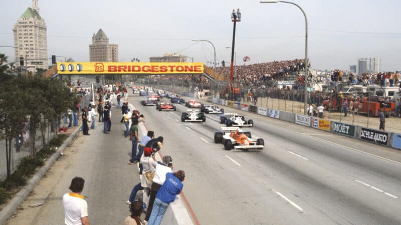 A first pole for Riccardo Patrese, and the first and only pole for Arrows, at the 1981 US GP West