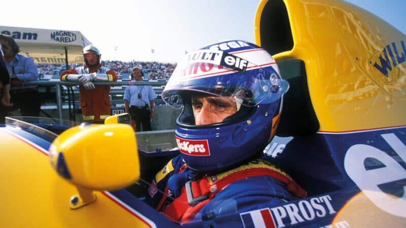 Prost at Magny-Cours where he’d take his fifth win of ’93