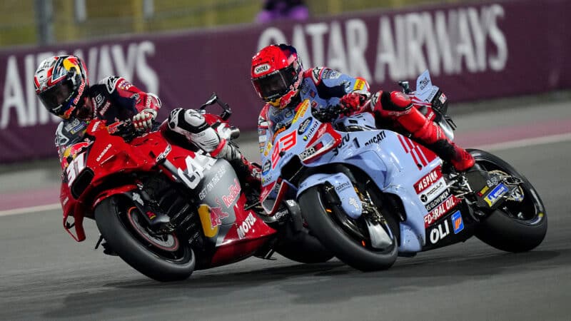 2 Pedro Acosta and Marc Marquez at 2024 Qatar GP MotoGP