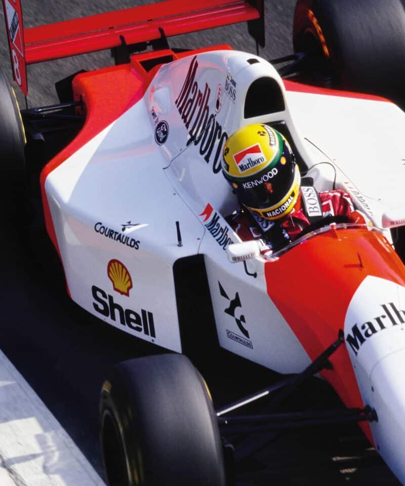 Ayrton Senna in qualifying at Monza