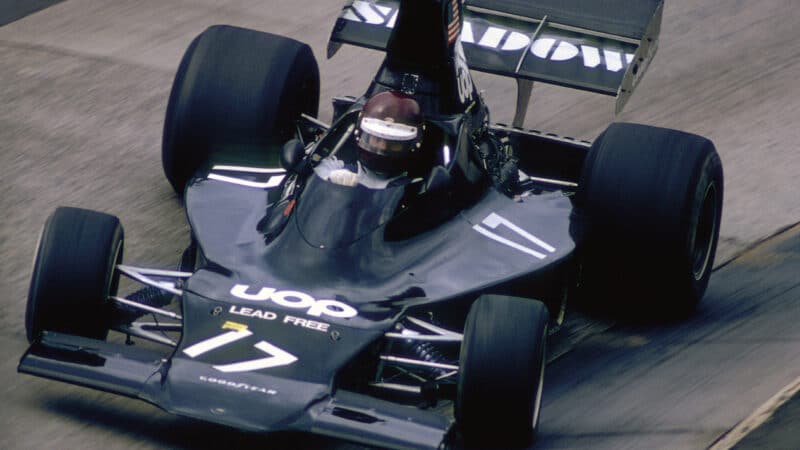 Oliver at the wheel of the Tony Southgate-designed Shadow DN1, 1973 German Grand Prix