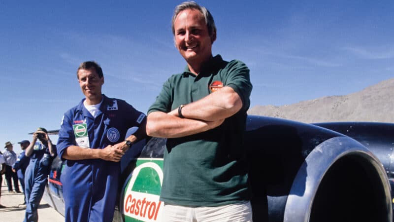 Richard Noble, himself an LSR holder, plus project director of the ThrustSSC team and author of this piece, stands alongside driver Andy Green (left). It was hard for Noble to not drive ThrustSSC himself, but Green proved more than capable at immense speed