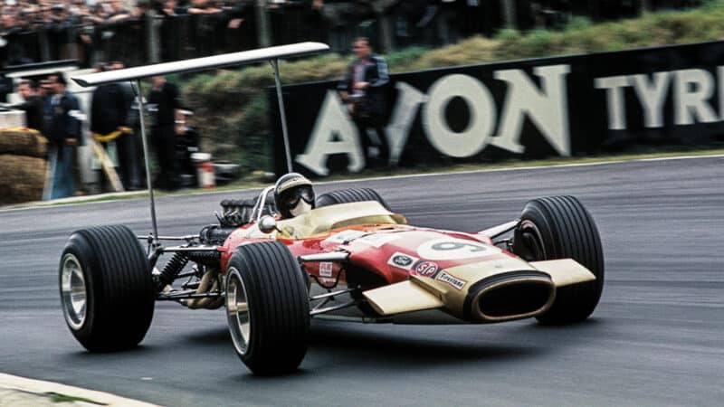 In the 1968 British Grand Prix, Oliver qualified his Lotus 49 second on the grid – but retired halfway in