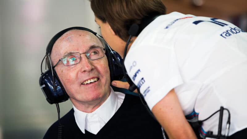 Sir Frank with his daughter Claire, who played a pivotal role in the running of the team in the modern era