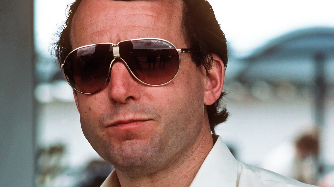 Overseeing Arrows affairs at the 1985 Brazilian GP. Left: the Shadow team