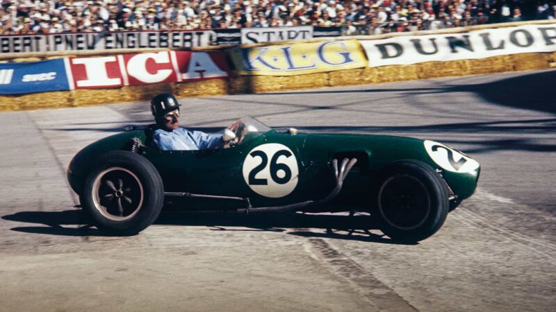 Graham Hill in Lotus 12 chassis 353 at Monaco, 1958