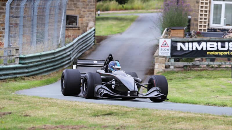 Will Hall – championship runner-up in 2018 – charges through the farmyard at Harewood in the Gould he ran new for 2023