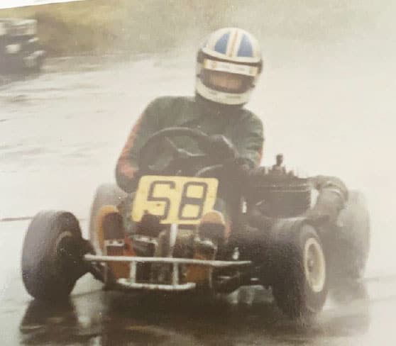 Jon Lanceley’s father karting in the ’70s
