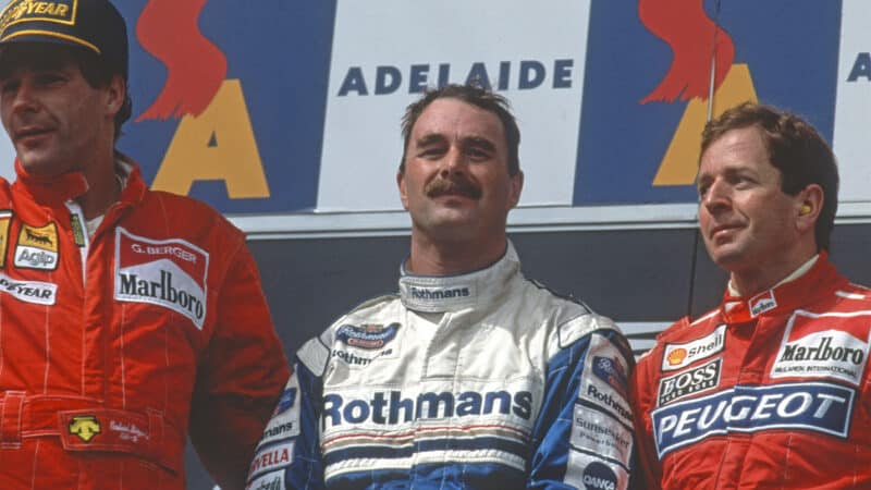 Nigel Mansell Gerhard Berger Martin Brundle 1994 Australian Grand Prix