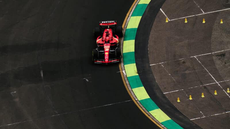 Overhead view of Carlos Sainz in 2024 f1 Australian GP