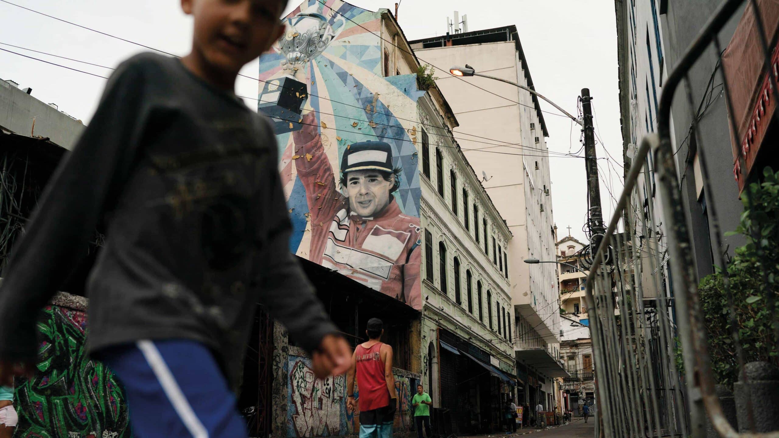 Senna street art in streets of Brazil