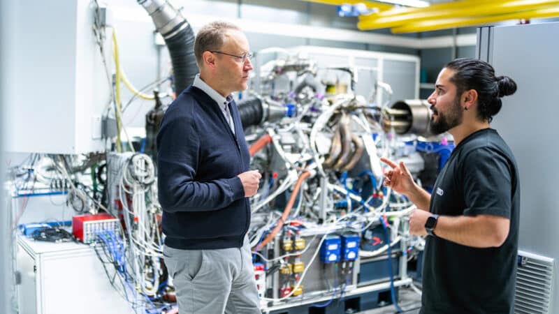 Stefan Dreyer at Audi F1 engine test bench