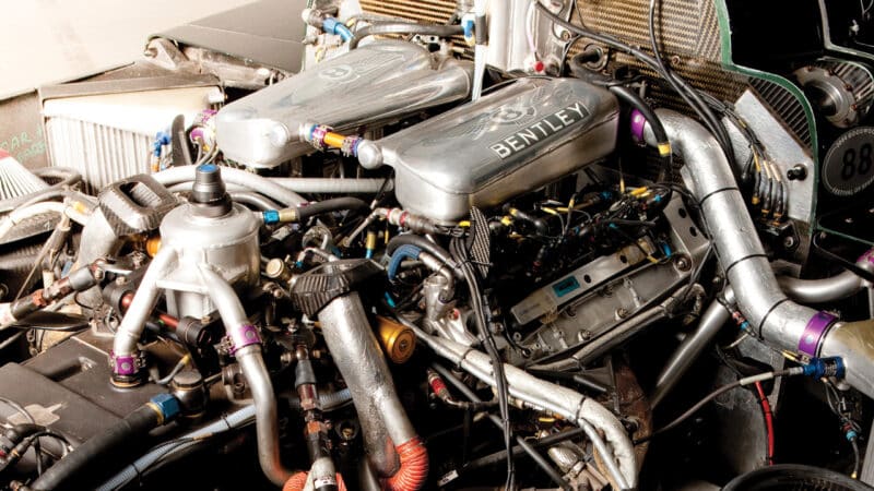 The Bentley’s Audi engine displaced four litres