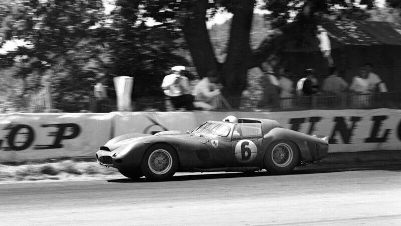 Ferrari’s wins at Le Mans vastly improved the brand’s appeal, especially in the US. This is the open-topped 330 TR/LM Spider of Gendebien and Hill from 1962