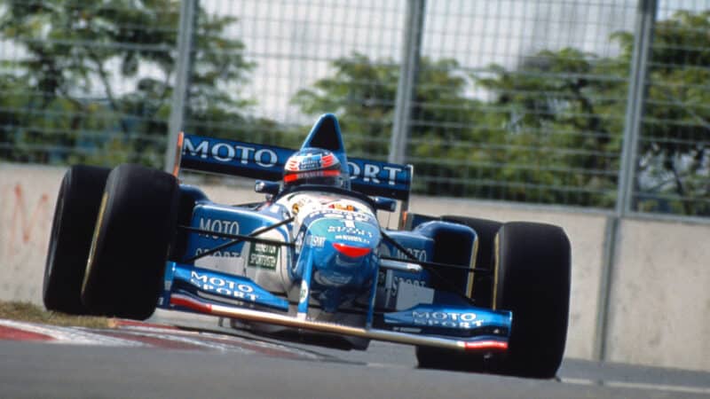 Benetton F1 car of Michael Schumacher in 1995 Canadian GP