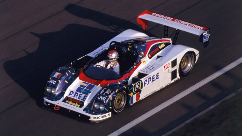 Andretti’s Courage C34 Porsche was a constant threat, but lost time in the wet after a spin