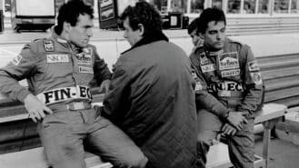 Flashback: Dallara F1 drivers De Cesaris and Caffi on the Monaco pitwall