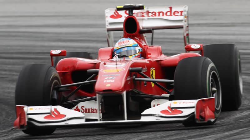 Ferrari of Fernando Alonso in 2010 Malaysian Grand Prix