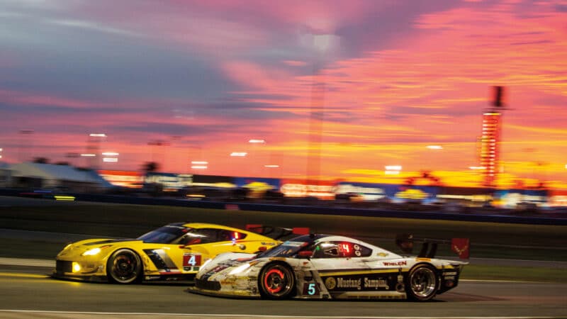 Corvette DP (No5) laps Gavin’s C7R at Daytona in 2016 – but there was a class win