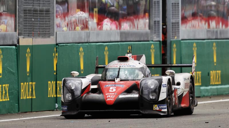 With minutes remaining, disaster struck for race leader Kazuki Nakajima