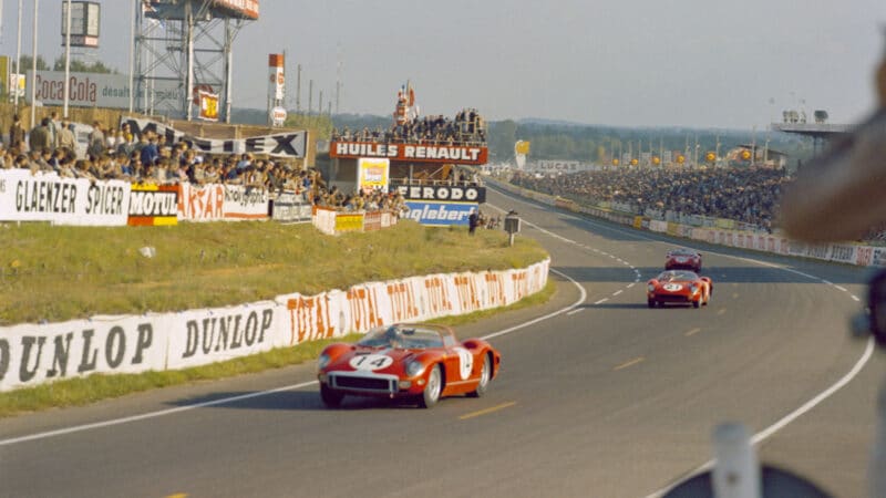 Graham Hill and Jo Bonnier’s 330P on its way to second in 1964. Even with Ford now as a rival, Ferrari still led the way until 1966