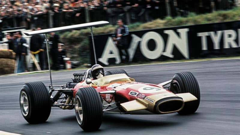 Jackie Oliver Lotus 1968 British GP Brands Hatch