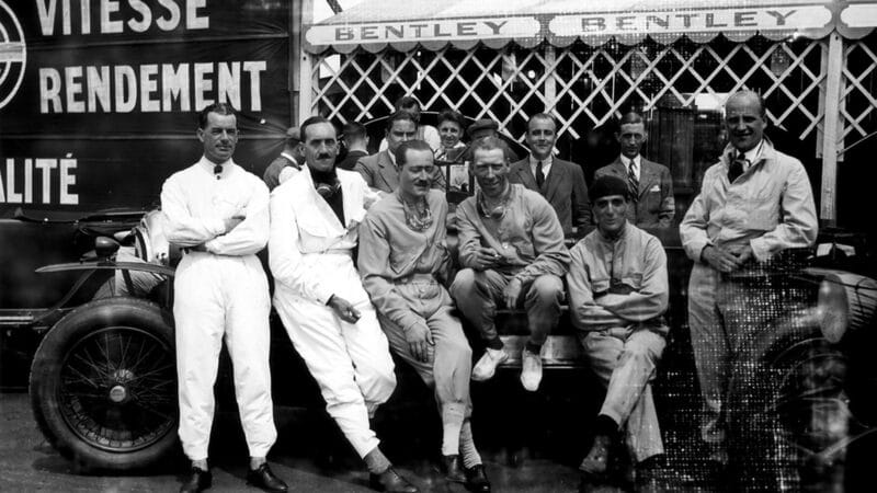 The Bentley Boys pose for a team photo in 1929