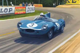 Product image for Ron Flockhart | Jaguar D-type | Le Mans | 1957 | Martin Tomlinson | Limited Edition