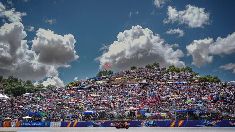 Packed hill of MotoGP fans at Jerez in 2024