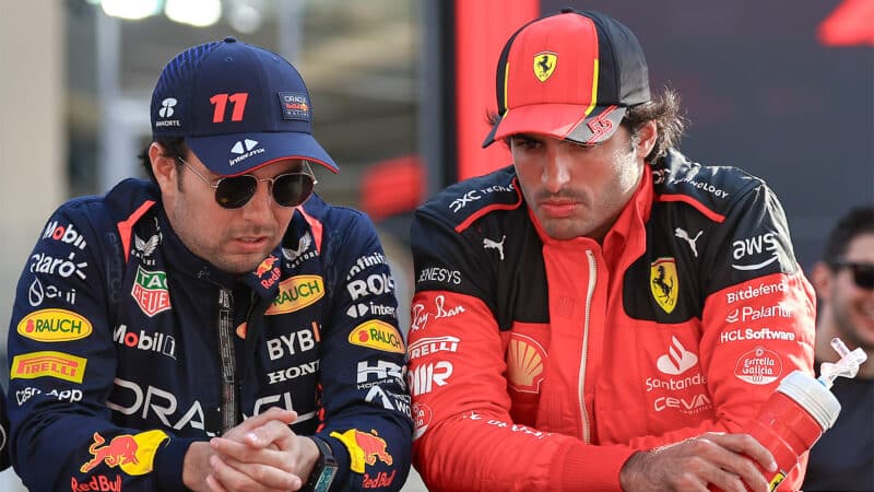 Sergio Perez and Carlos Sainz 2024 Japanese Grand Prix Red Bull Ferrari