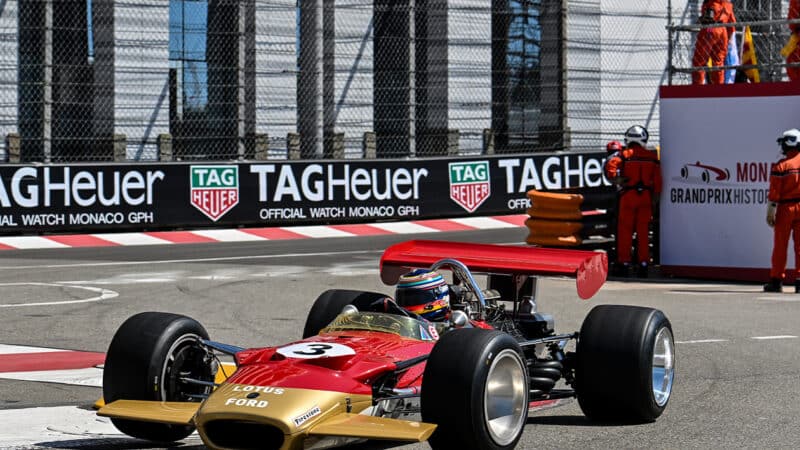 Adrian Newey in Lotus 49B at 2024 Historic Monaco GP