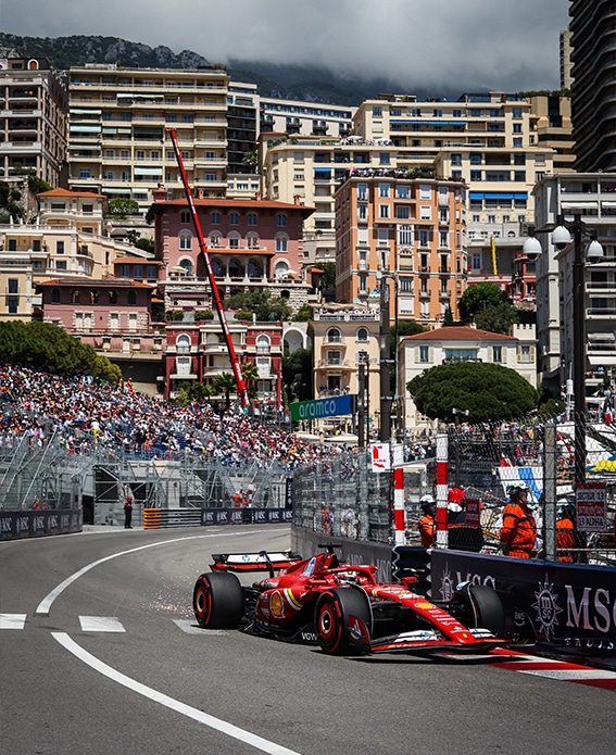 Charles Leclerc in qualifying for the 2024 F1 Monaco Grand Prix