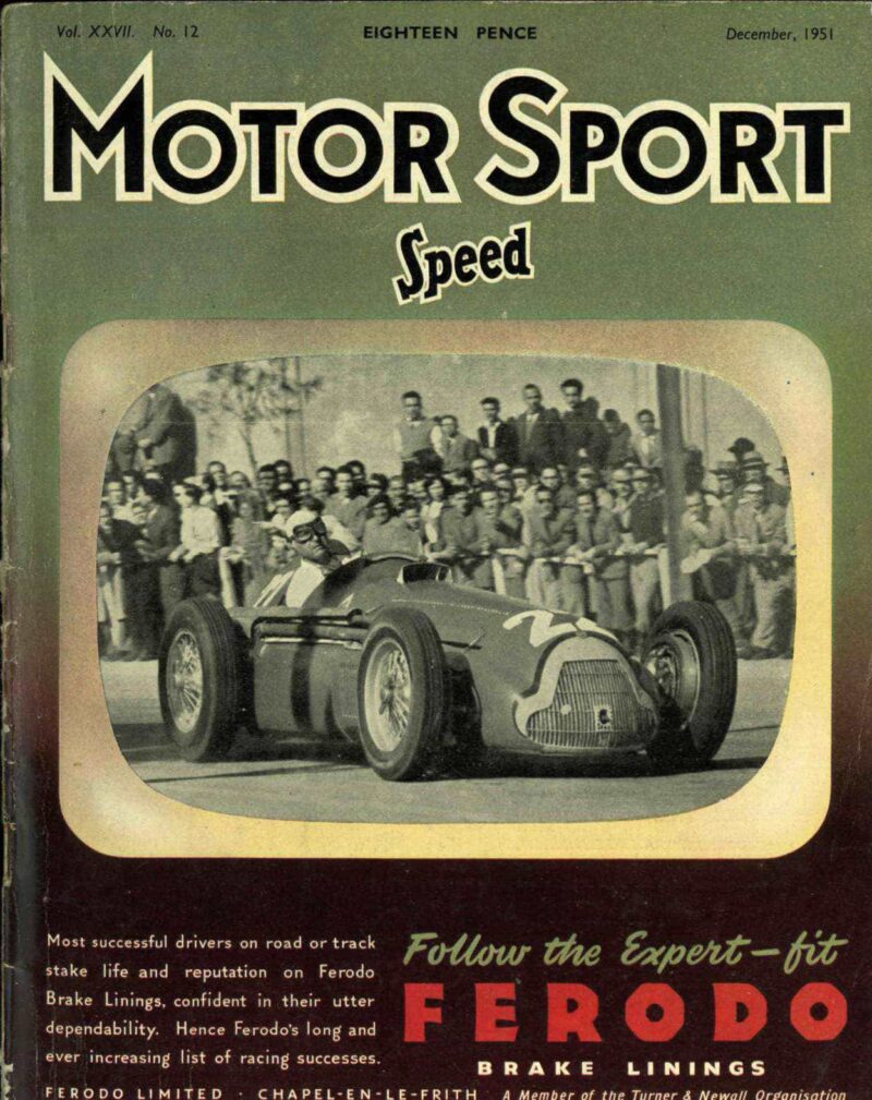Motor Sport Magazine December 1951 Cover