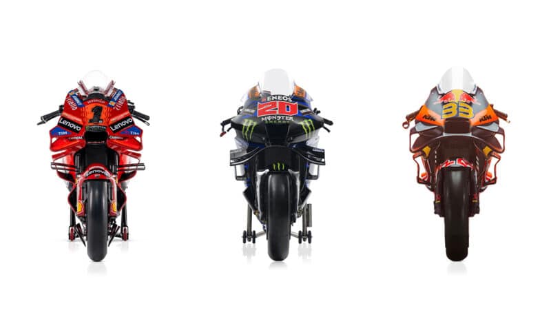 Ducati with Yamaha and KTM 2024 MotoGP bikes