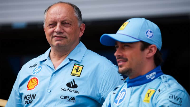 Frederic Vasseur Ferrari team boss Charles Leclerc 2024 Miami GP