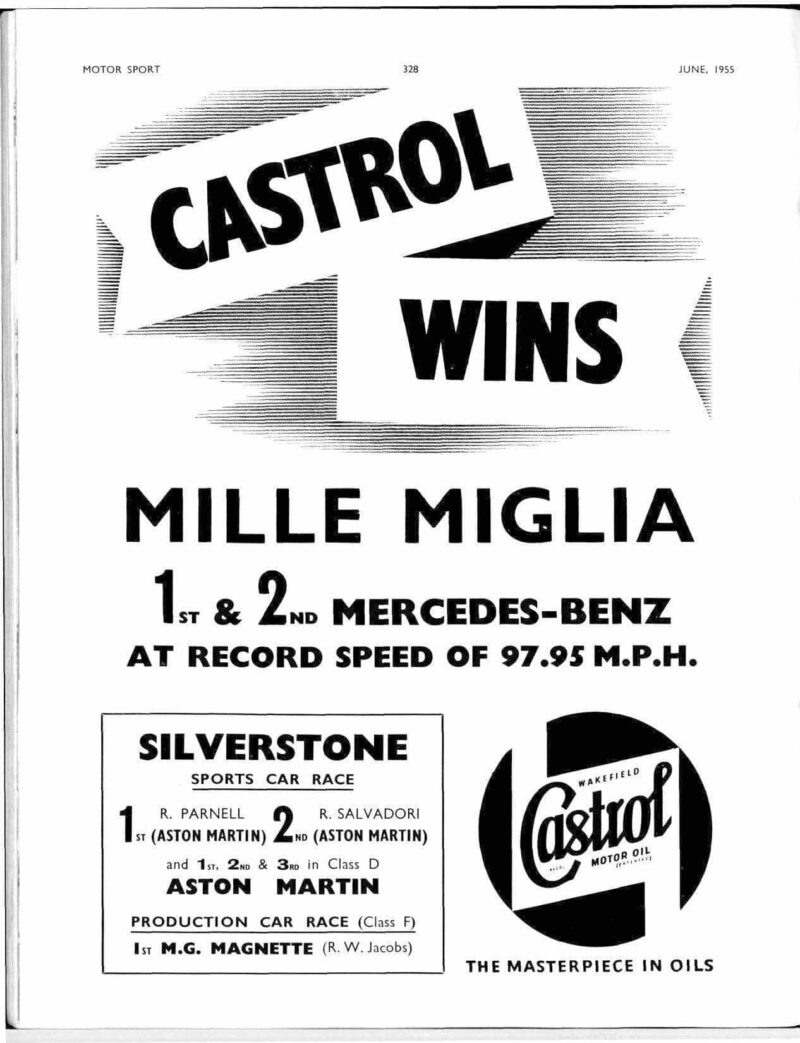 Motor Sport Magazine June 1955 Castrol