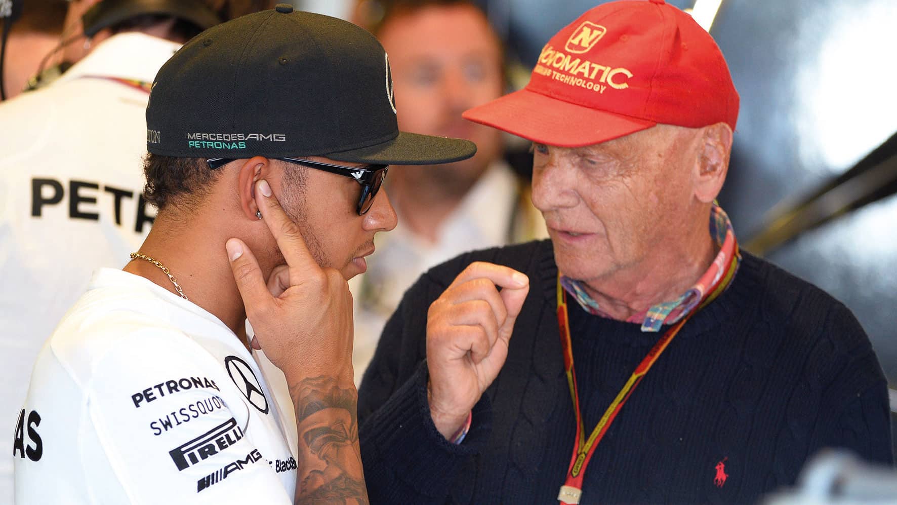 Lewis Hamilton and Niki Lauda talk