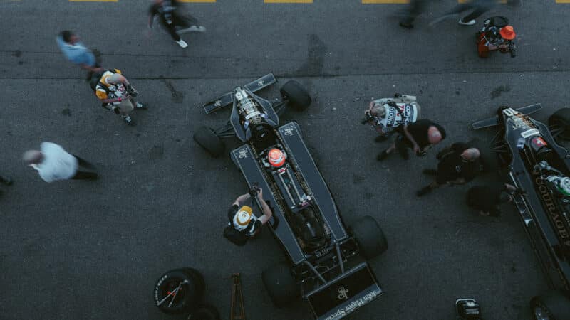 Lotus 87B of Marco Werner alongside Lotus 88B of Nicholas Padmore at 2024 Historic Monaco GP